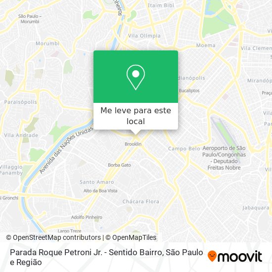 Parada Roque Petroni Jr. - Sentido Bairro mapa