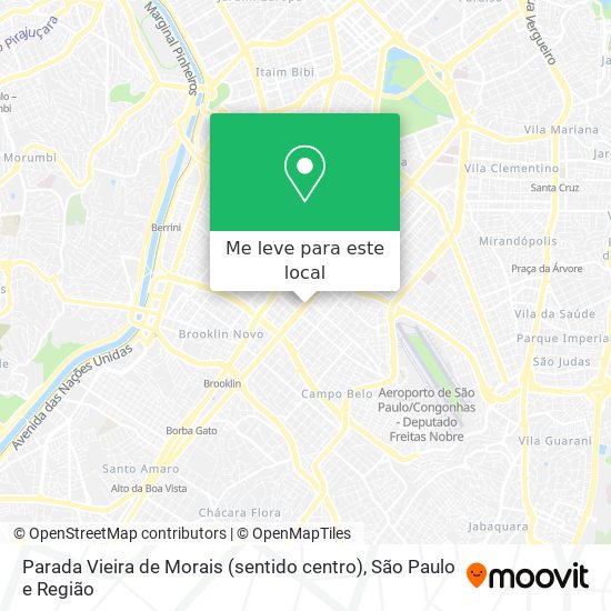 Parada Vieira de Morais (sentido centro) mapa