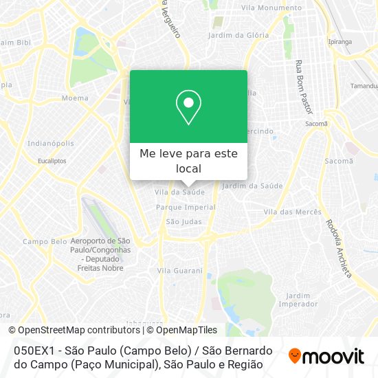 050EX1 - São Paulo (Campo Belo) / São Bernardo do Campo (Paço Municipal) mapa