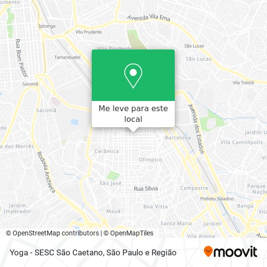 Yoga - SESC São Caetano mapa