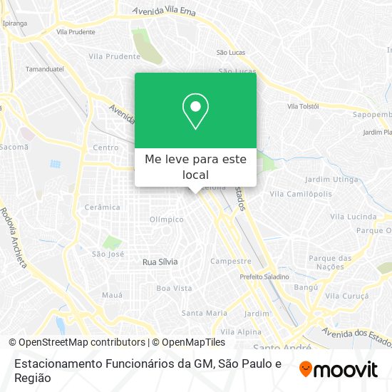 Estacionamento Funcionários da GM mapa