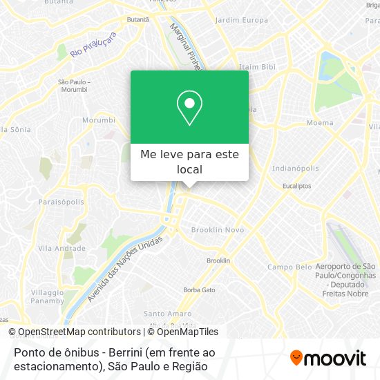 Ponto de ônibus - Berrini (em frente ao estacionamento) mapa