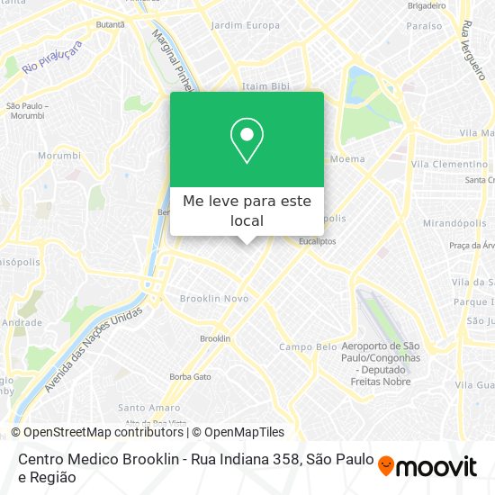 Centro Medico Brooklin - Rua Indiana 358 mapa