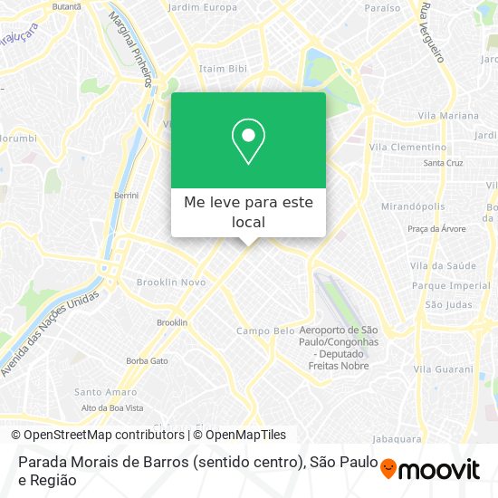 Parada Morais de Barros (sentido centro) mapa