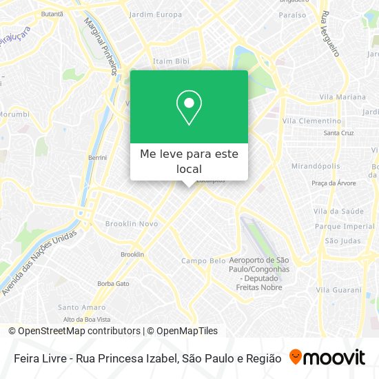 Feira Livre - Rua Princesa Izabel mapa