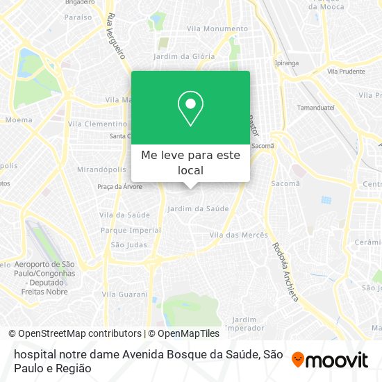 hospital notre dame Avenida Bosque da Saúde mapa