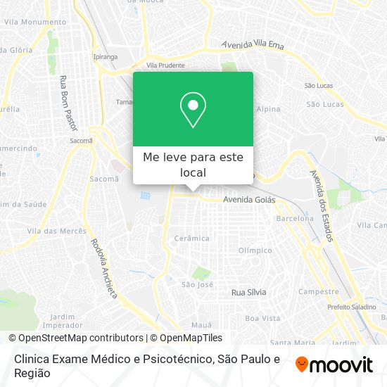 Clinica Exame Médico e Psicotécnico mapa
