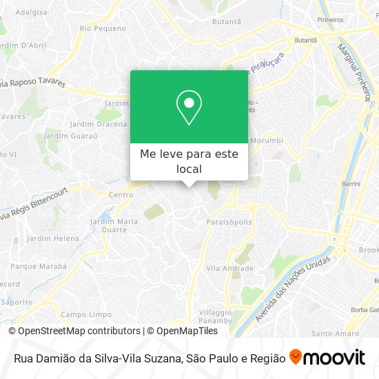 Rua Damião da Silva-Vila Suzana mapa