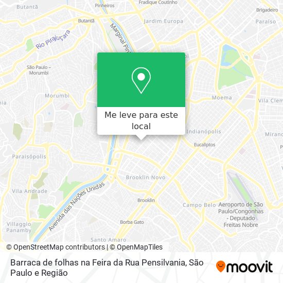 Barraca de folhas na Feira da Rua Pensilvania mapa