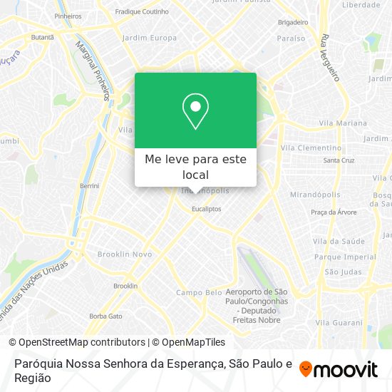 Paróquia Nossa Senhora da Esperança mapa