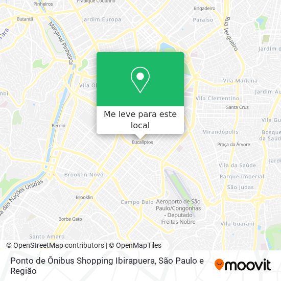 Ponto de Ônibus Shopping Ibirapuera mapa