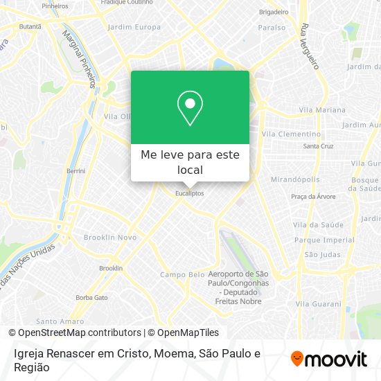 Igreja Renascer em Cristo, Moema mapa