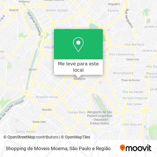 Shopping de Móveis Moema mapa
