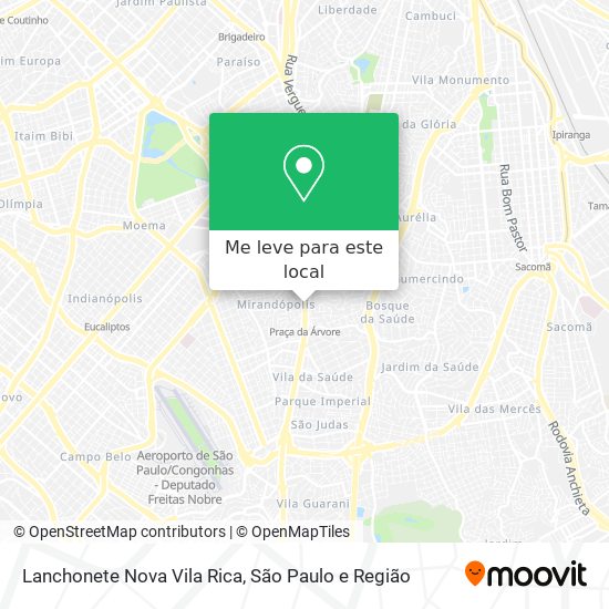 Lanchonete Nova Vila Rica mapa