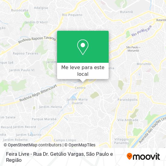 Feira Livre - Rua Dr. Getúlio Vargas mapa