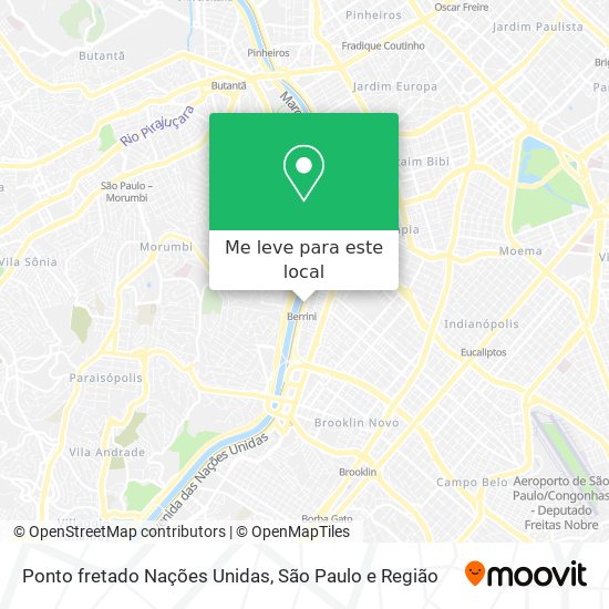 Ponto fretado Nações Unidas mapa