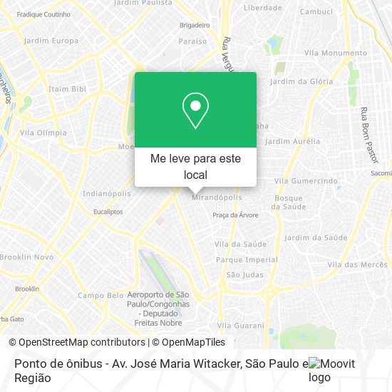 Ponto de ônibus - Av. José Maria Witacker mapa