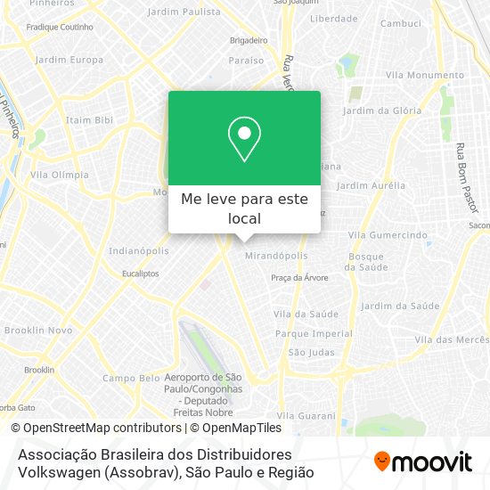 Associação Brasileira dos Distribuidores Volkswagen (Assobrav) mapa