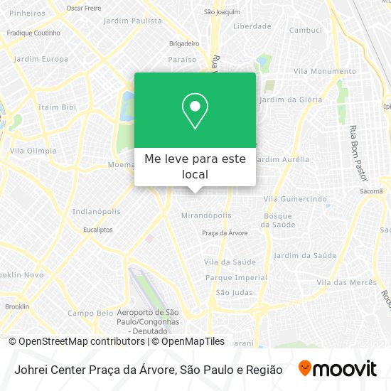 Johrei Center Praça da Árvore mapa