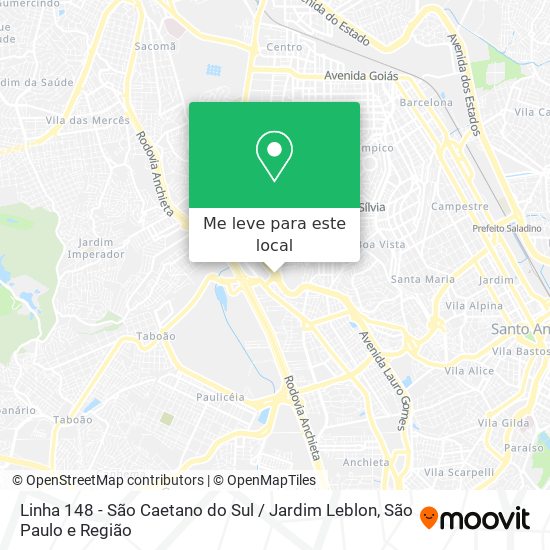 Linha 148 - São Caetano do Sul / Jardim Leblon mapa