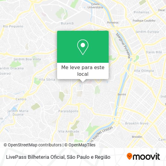 LivePass Bilheteria Oficial mapa