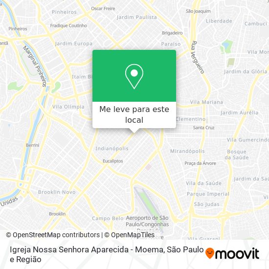 Igreja Nossa Senhora Aparecida - Moema mapa