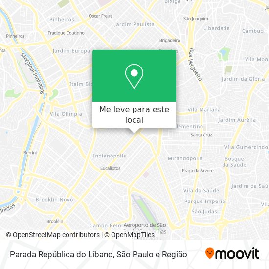 Parada República do Líbano mapa