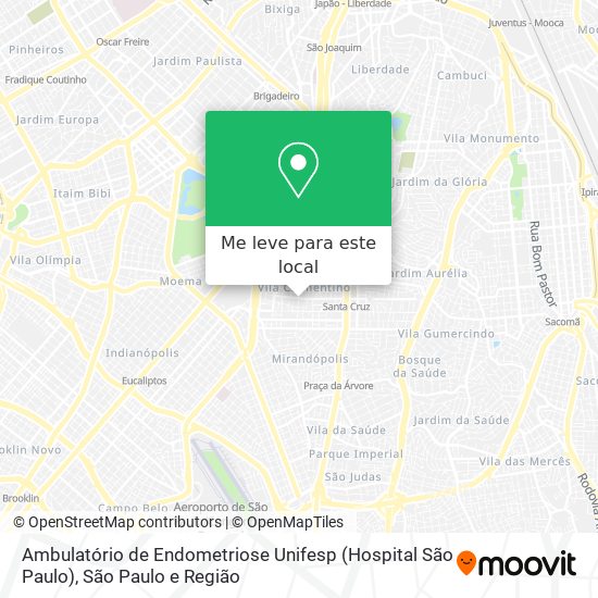 Ambulatório de Endometriose Unifesp (Hospital São Paulo) mapa