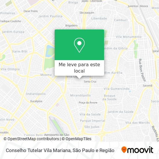 Conselho Tutelar Vila Mariana mapa