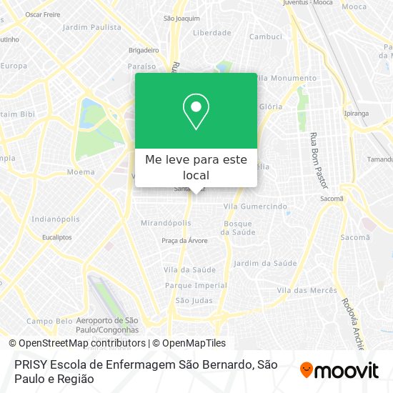 PRISY Escola de Enfermagem São Bernardo mapa