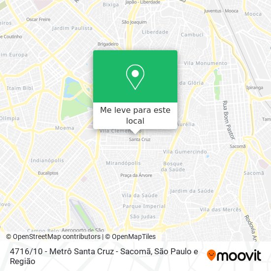 4716 / 10 - Metrô Santa Cruz - Sacomã mapa