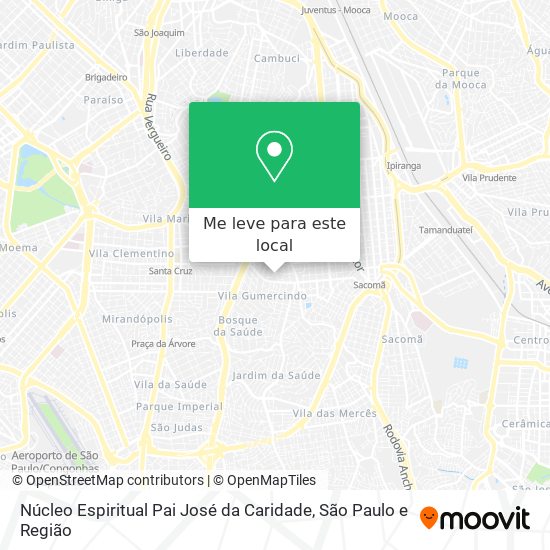 Núcleo Espiritual Pai José da Caridade mapa