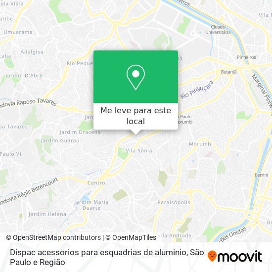 Dispac acessorios para esquadrias de aluminio mapa