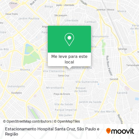 Estacionamento Hospital Santa Cruz mapa