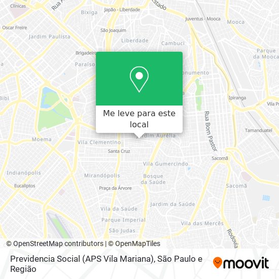 Previdencia Social (APS Vila Mariana) mapa
