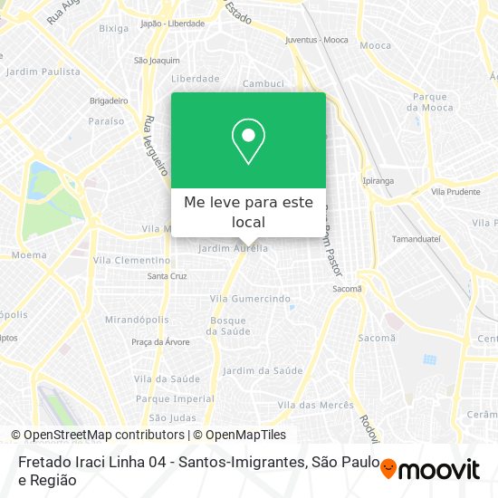 Fretado Iraci Linha 04 - Santos-Imigrantes mapa