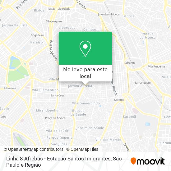 Linha 8 Afrebas - Estação Santos Imigrantes mapa