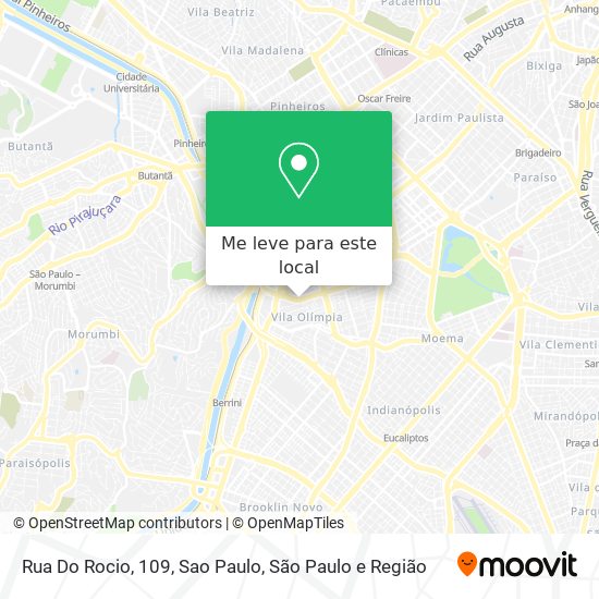 Rua Do Rocio, 109, Sao Paulo mapa
