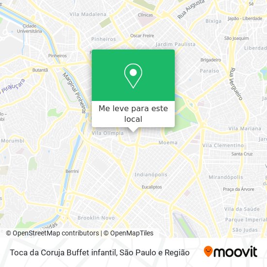 Toca da Coruja Buffet infantil mapa