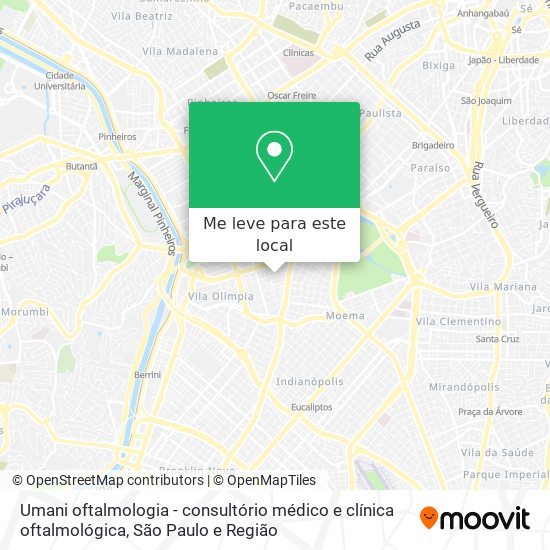 Umani oftalmologia - consultório médico e clínica oftalmológica mapa