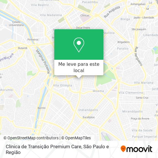 Clínica de Transição Premium Care mapa