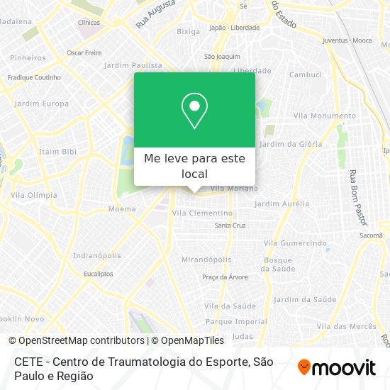 CETE - Centro de Traumatologia do Esporte mapa