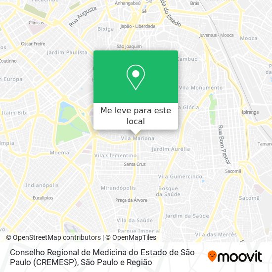 Conselho Regional de Medicina do Estado de São Paulo (CREMESP) mapa