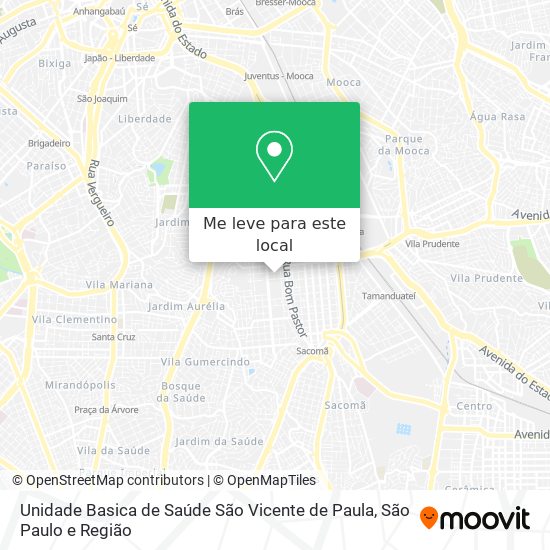 Unidade Basica de Saúde São Vicente de Paula mapa