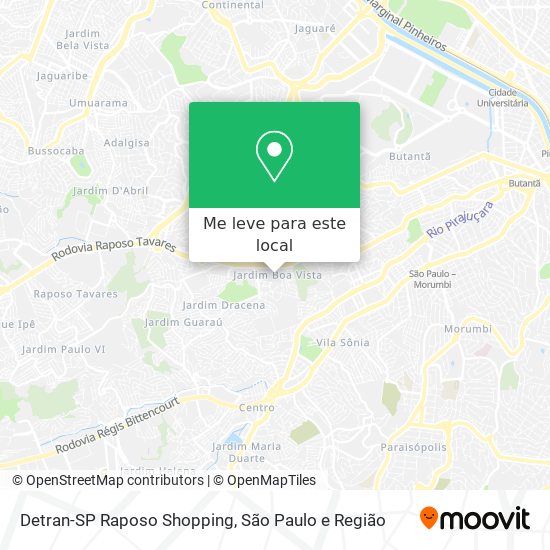 Detran-SP Raposo Shopping mapa