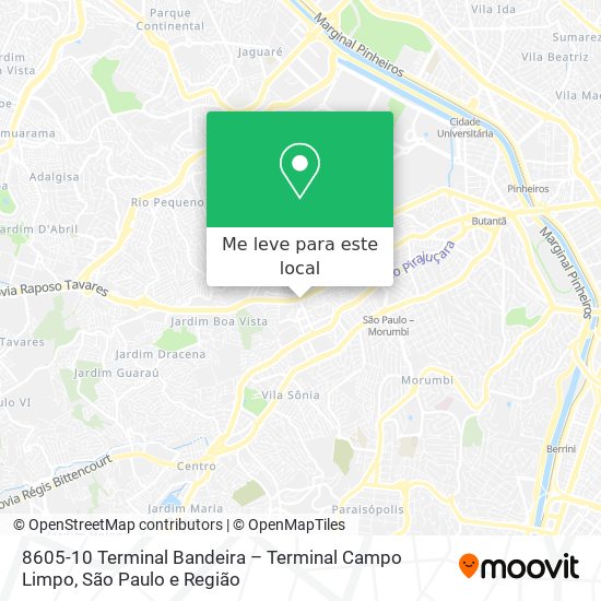 8605-10 Terminal Bandeira – Terminal Campo Limpo mapa