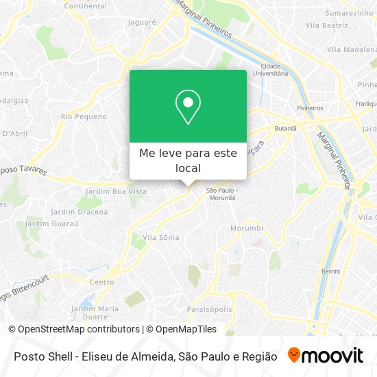 Posto Shell - Eliseu de Almeida mapa