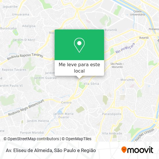 Av. Eliseu de Almeida mapa