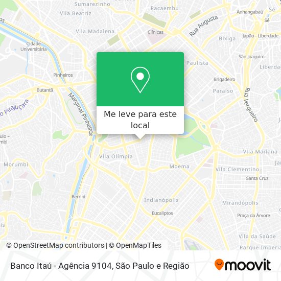 Banco Itaú - Agência 9104 mapa