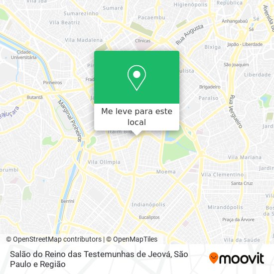Salão do Reino das Testemunhas de Jeová mapa